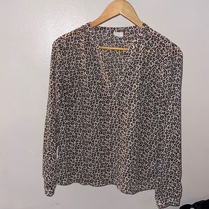 Leopard V neck Top